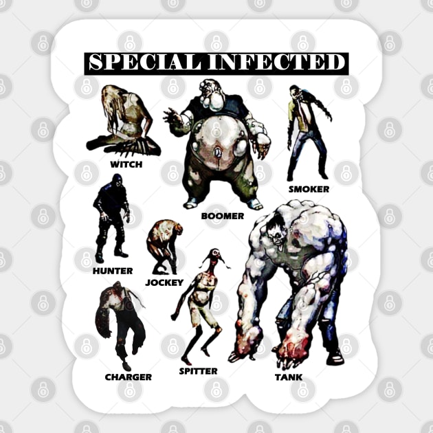 Left 4 Dead - Special Infected (black) Sticker by red-leaf